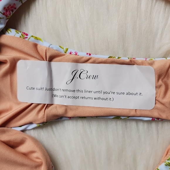 J. CREW Curved-Waist Cheeky Bikini Bottom Cloud Meadow Floral Women's SMALL NWT - Picture 8 of 12